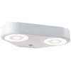 Image de Applique D'extÃ©rieur Led Silma DÃ©tecteur De Mouvement CrÃ©pusculaire (Ir) Double Ãmission Lumineuse Ip44 280x176 Mm 3000k 2x5,5w / 2x0,7w 2x600lm / 2x0lm 230v Blanc Aluminium