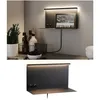 Image de Applique Led Jarina Usb C 3000k 400lm / 160lm 230v 4,5w / 1,6w Gradable Noir Mat