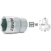 Image de Hazet Douille (Ã  6 pans) - CarrÃ© creux 12,5 mm (1/2 pouce) - Profil Traction Ã  6 pans extÃ©rieurs - Taille: 10 - Longueur totale: 38 mm - 900-10