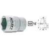 Image de Hazet Douille (Ã  6 pans) - CarrÃ© creux 12,5 mm (1/2 pouce) - Profil Traction Ã  6 pans extÃ©rieurs - Taille: 32 - Longueur totale: 50 mm - 900-32