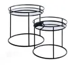 Image de Tables basses GRACE en mÃ©tal et miroir lot de 2 - Noir