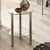 Image de M&s - Table D'Appoint 35x35x47 Cm En Verre Et MÃ©tal ChromÃ© - Yukon