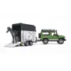 Image de Bruder Land Rover Defender 90 Break Avec Van Et Un Cheval