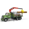 Image de Bruder Camion De Transport De Bois Mack Granite Avec Grue Et Rondins De Bois