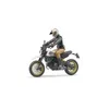Image de Bruder Moto Ducati Desert Sled Noire Et Blanche, Avec Motard