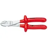 Image de 74 07 250 Pince Coupante De CÃ´tÃ© Ã  Forte DÃ©multiplication IsolÃ©es Par Surmoulage, CertifiÃ©es Vde ChromÃ©e 250 Mm - Knipex