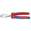 Image de Pinces coupantes de cotÃ©Ã  forte dÃ©multiplication 160mm gaine bi-matiÃ¨res Knipex 74 02 160-Outils tranchants & limes