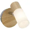 Image de Applique Spot A 1 Lumiere Babsan E14 40w Bois Clair Et Blanc