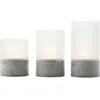 Image de Lot 3 Lampes A Poser Led Bougie Brilliant - 2500k - Plastique Et Verre - Gris Et Blanc Mat