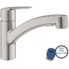 Image de Grohe Quickfix Start Mitigeur De Cuisine 30531dc1 Supersteel, Double Douchette Extractible