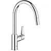 Image de Robinet de cuisine - ChromÃ© - Bec haut en C - Mousseur extractible - Rotation 360 - Limiteur de dÃ©bit - GROHE Start Curve -