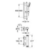 Image de Pack mitigeur douche thermostatique mural 2 trous Grohe GROHTHERM 2000 chrome complet