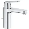 Image de Mitigeur lavabo EUROSMART GROHE 23325000 - taille M - bec droit - avec vidage - chrome