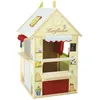 Image de Maisonnette Pour Enfant 4 En 1 - Roba - Bois Et Tissu - Jaune Et Rouge - 82.5x94.5x138 Cm