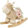 Image de Roba - Ãne Ã Bascule En Bois Et Peluche Avec Ãtriers Selle Et Bride - Marron / Motif Rouge