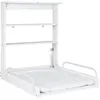 Image de Roba Table Ã Langer Murale Pliante Avec ÃtagÃ¨res Et Matelas Ã Langer ImpermÃ©able RÃ©sistant - Facile Ã Installer - Bois Blanc