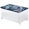 Image de Coffre Ã Jouets En Bois - Roba - Rennfahrer - Blanc/Bleu - Assise Avec Rangement - 60,32 X 30 Cm