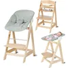 Image de Roba Chaise Haute Ãvolutive Born Up 2 En 1 + Transat Inclinable Vert GivrÃ© - Roba Style - DÃ¨s La Naissance - Bois Naturel
