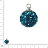 Image de Perle Shamballa - Ronde avec Pendentifs - Ø 10 mm - Bleu pétrole