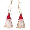 Image de Suspension en bois Père Noël 2 pcs 6,5 x 6 cm