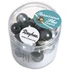 Image de Perles en verre Renaissance 10 mm mi-transparent Blanc/gris Grand trou