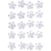 Image de Stickers décoratifs - Fleurs en Papier avec demi-perle - Blanc - 20 pcs
