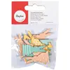 Image de Miniatures adhésives en Bois coloré - Lapins 2 x 4 cm - 12 pcs