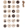 Image de Chiffres Calendrier de l'avent 24 pcs Rondelles de bois ø 4 cm