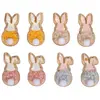 Image de Miniatures adhésives en Bois et feutre - Lapins - 2,1 x 4 cm 8 pcs