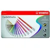 Image de Stabilo - Boite MÃ©tal De 12 Crayons Fusain Pastel Aquarellable Carbothello, Couleurs Assorties