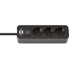 Image de Brennenstuhl Prolongateur multiprise Ecolor 3 prises noir 1,5m H05VV-F 3G1,5 - 1153230000