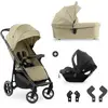 Image de Hauk - Ensemble De Voyage 3-En-1 Shop N Care Trio - Poussette + Nacelle + SiÃ¨ge Auto + Adaptateurs - 4 Roues - Olive
