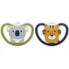 Image de Lot De 2 Sucettes Space 6-18m Koala/Tigre - Nuk
