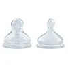 Image de 2 TÃ©tines Nature Sense M 6 Trous Silicone - Transparent - 0-6 Mois