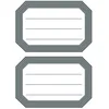 Image de Etiquettes autocollantes - bord gris - 12 pcs