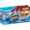 Image de Playmobil 70489 Bateau De Secours Et Attaque De Requins 14pces