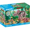 Image de Playmobil Dinos 71821 - TricÃ©ratops avec son bÃ©bÃ© et explorateur