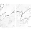 Image de 2 Couvre-plaques universel design Marbre - 30 x 52 cm - Blanc et noir