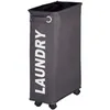 Image de Panier Ã  linge Ã©troit Ã  roulettes - Corno - 43 litres - Polyester - gris WENKO