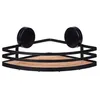 Image de Support mural angulaire Static-Loc collection Alba pour salle de bain - Noir et bois