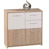 Image de Bahut 5 rangements Bois 77x30 cm Blanc et Naturel VENEZIA