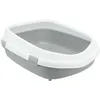 Image de Bac A Litiere Primo Xxl Avec Rebord 56 X 25 X 71cm Gris Et Blanc