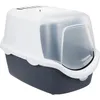 Image de Bac Ã LitiÃ¨re Vico Open Top, Avec Couvercle - 40 X 40 X 56 Cm, Bleu-Gris/Blanc