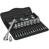 Image de Wera 8100 SA 8 Jeu cliquet Zyklop Metal avec levier d'inversion, Ã  emmanchement 1/4"", mÃ©trique, 28 piÃ¨ces - 05004018001