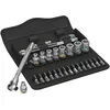 Image de Wera 8100 SA 7 Jeu cliquet Zyklop Metal avec carrÃ© mÃ¢le traversant, Ã  emmanchement 1/4", mÃ©trique, 28 piÃ¨ces - 05004017001