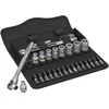 Image de Wera 8100 SA 10 Jeu cliquet Zyklop Metal avec carrÃ© mÃ¢le traversant, Ã  emmanchement 1/4"", syst. impÃ©rial, 28 piÃ¨ces - 05004020001