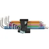 Image de Wera 3950 SPKL/9 SM Multicolour Jeu de clÃ©s mÃ¢les coudÃ©es, syst. mÃ©trique, acier inoxydable, 9 piÃ¨ces - 05022669001