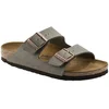 Image de Birkenstock - Sandales en suède synthétique - Arizona Birkibuc Regular Stone - Taille 45 - Gris