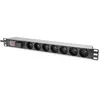 Image de Digitus Multiprise avec profilÃ© en aluminium avec interrupteur, 7 prises CEE 7/5, cÃ¢ble d'alimentation de 2 m, protection contre les surtensions