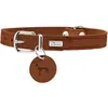 Image de Collier - Hunter - Aalborg 37 - Cuir De Vachette Souple - Couleur Cognac - Tour De Cou 28-33 Cm
